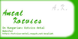 antal kotvics business card